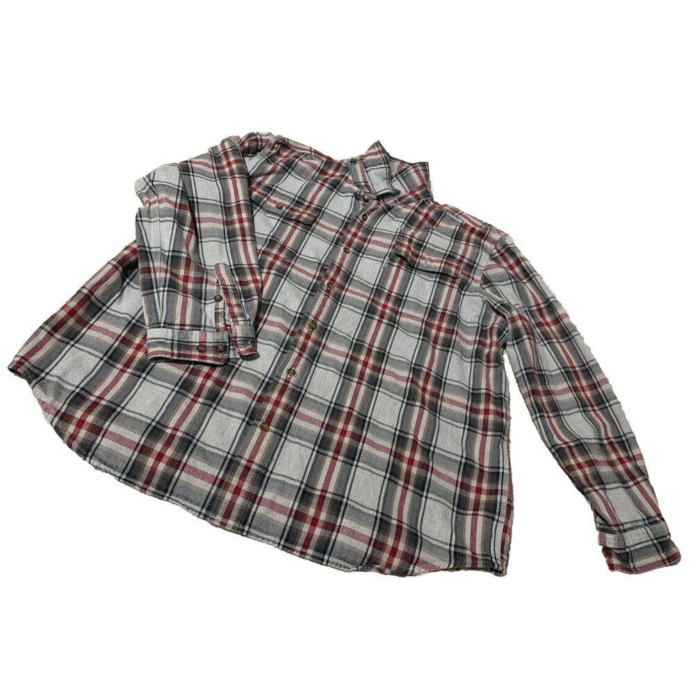 Carhartt Mens Flannel Shirt 2XL Heavyweight Plaid Work Shirt XXL warm